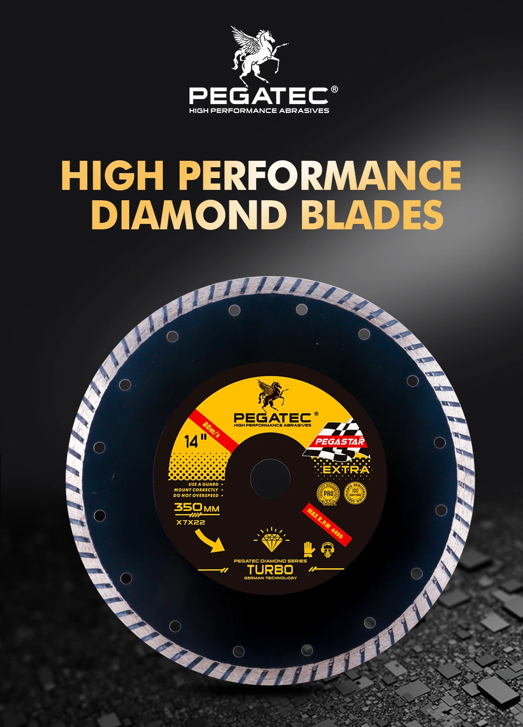 14&quot; 350mm Turbo Segment Ultra Hard Materials Hot Press Diamond Cutting Disc Saw Blade to Cut Ceramic Floor Tile Tools