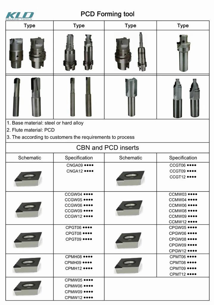 PCD &amp; CBN Diamond Milling Cutting Insert CNC Milling Lathe Machine Cutter Tools