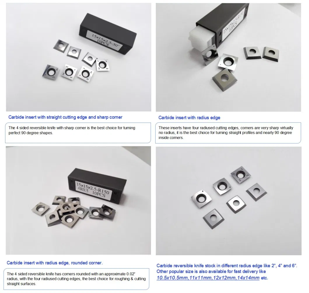Carbide Inserts with Wear Resistance for Cutting Hard Wood.